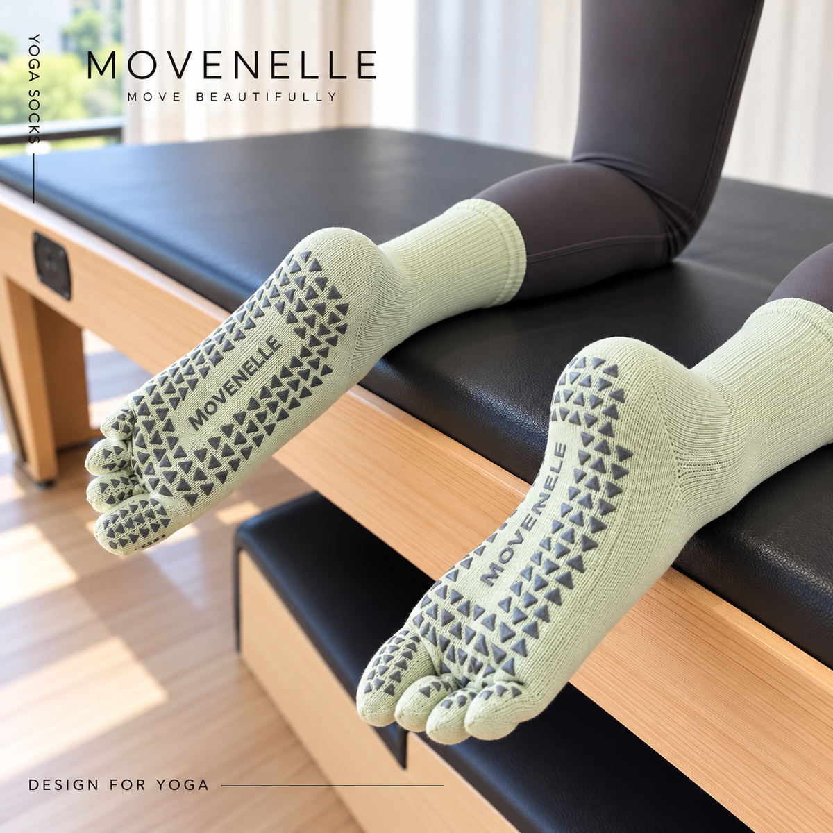 Mid-Calf Five-Toe Grip Socks | Pilates & Yoga Non-Slip Socks