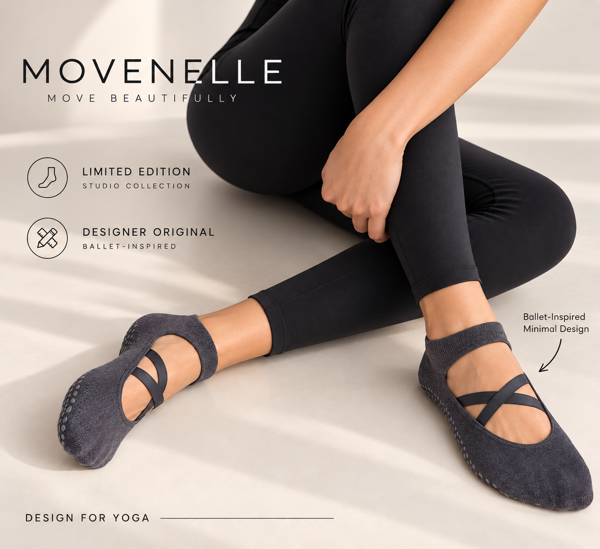 Ballet Cross Strap Grip Socks – Non-Slip Pilates & Yoga Socks